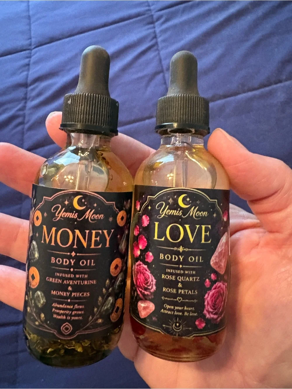 Set of 2- 2oz intention body oils - Attract Money and Love